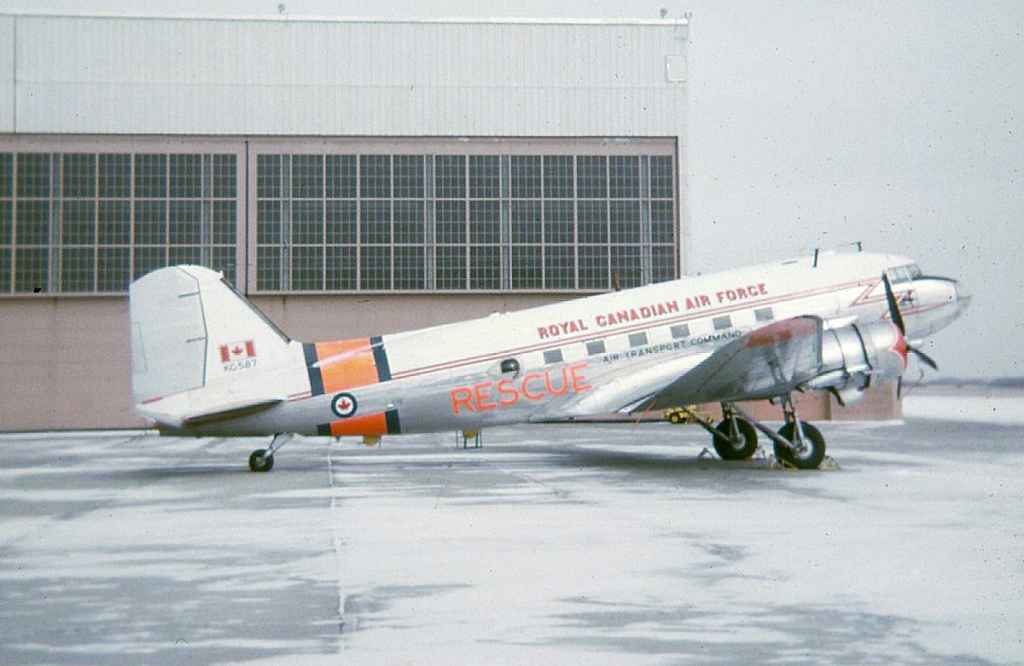 Royal Canadian Air Force RCAF Rescue C-47 Dakota KG587 location not known in March of 1968.