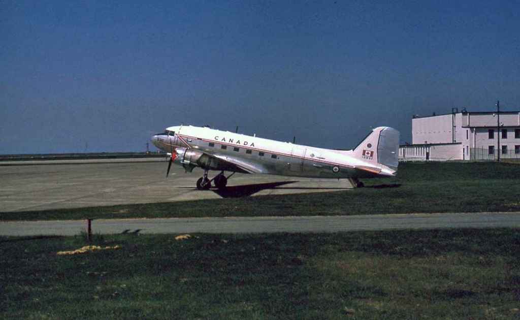 Canadian Armed Forces C-47 Dakota 12932 at rest at Vancouver in July of 1974.