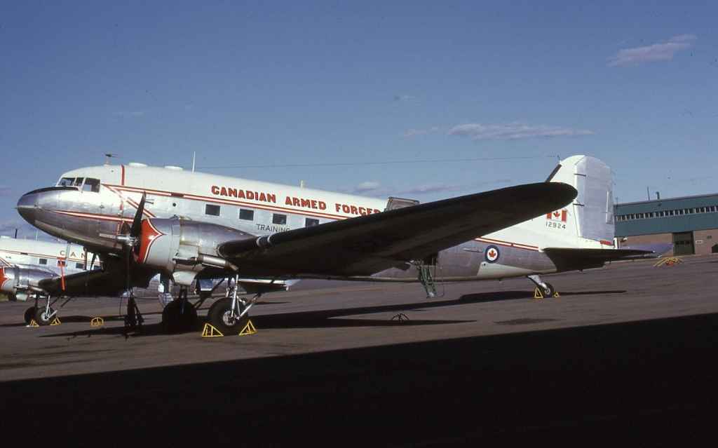 Canadian Armed Forces Training Command C-47 Dakota 12924 at CFB Shearwater in September of 1973.