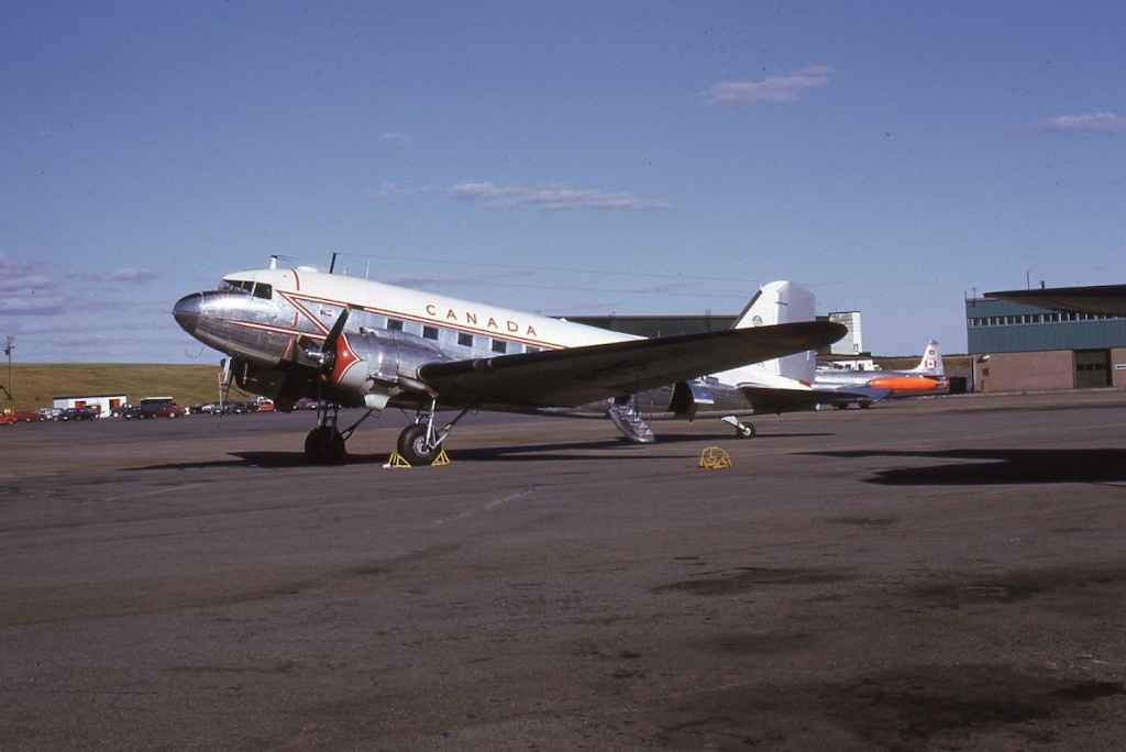 Canadian Armed Forces C-47 Dakota 12965 at CFB Shearwater in September of 1973.
