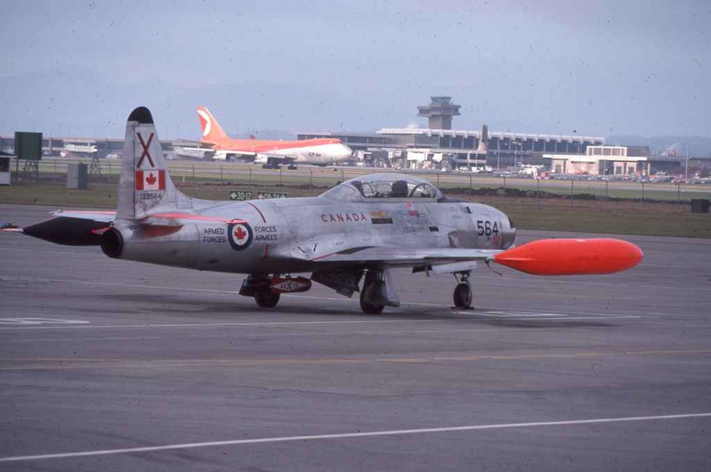 Canadian Armed Forces CT-33 133564 at Vancouver January 1977.