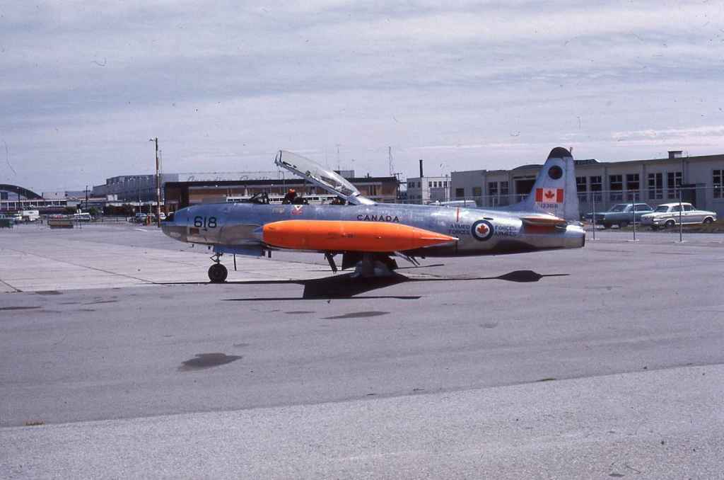 Canadian Armed Forces CT-33 133618 at Vancouver July 1973.