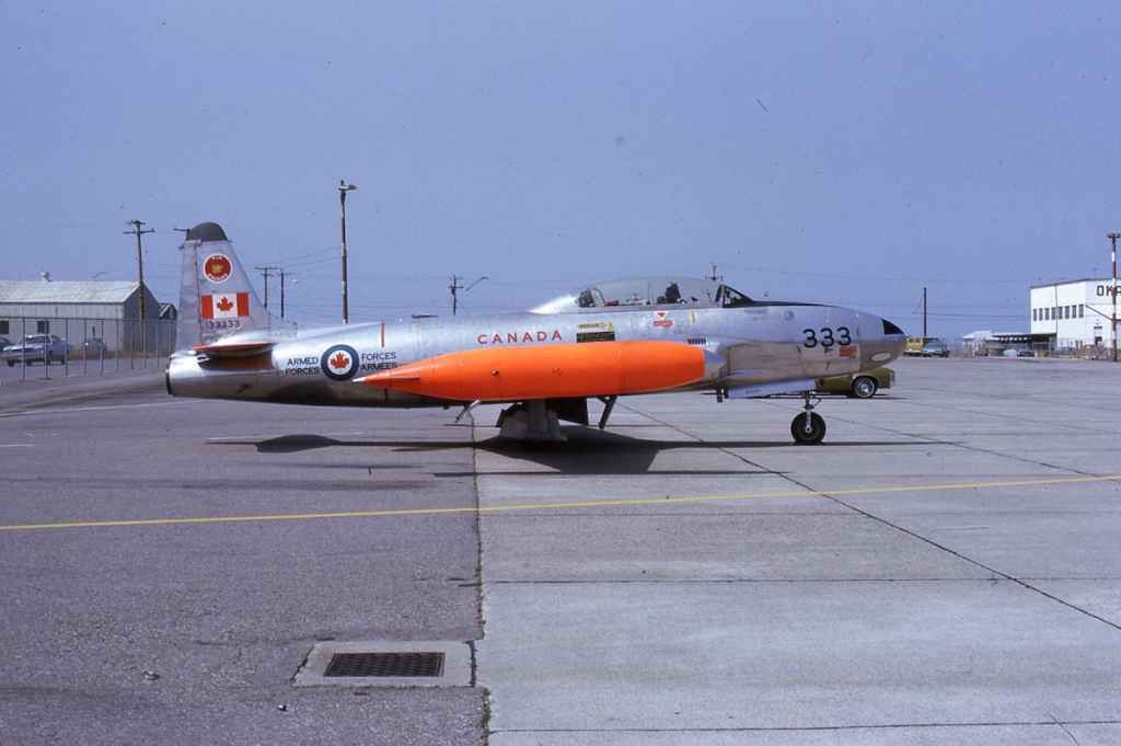 Canadian Armed Forces CT-33 133333 410 Cougars at Vancouver August 1973.