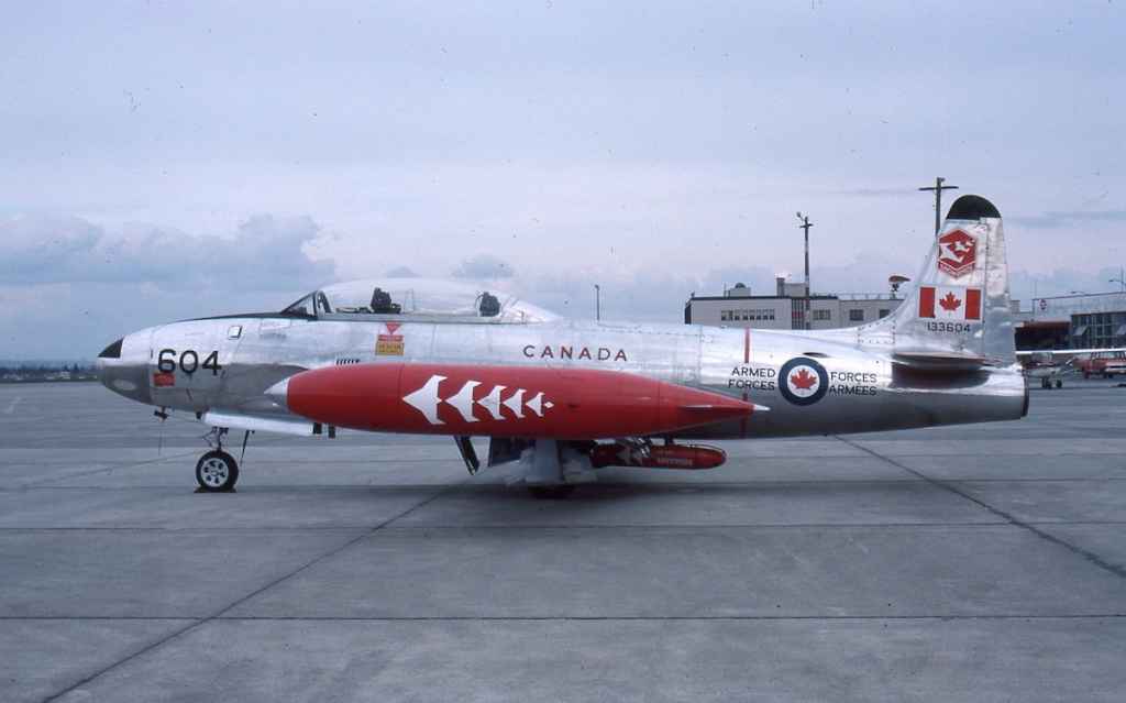 Canadian Armed Forces CT-33 133604 at Vancouver May 1976.