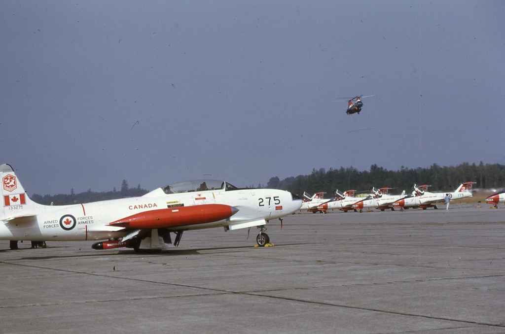 Canadian Armed Forces Snowbirds CT-33 133275 Abbotsford Airshow flight line August 1973.