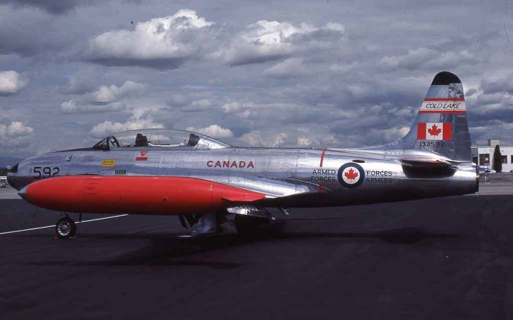 Canadian Armed Forces CT-33 133592 Cold Lake at Vancouver November 1983 (Henry Tenby slide).