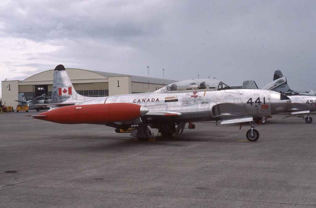 Canadian Armed Forces CT-33 133441 at CFB Comox June 28 1984 (Henry Tenby slide).