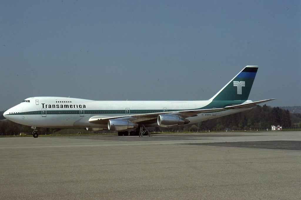 Transamerica 747-200 N741TV at Zurich Kloten May 1980.
