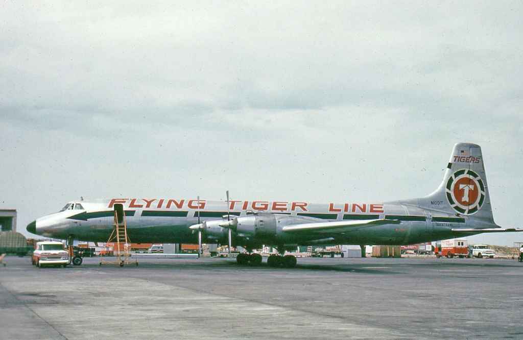 Flying Tiger Line CL-44 N1001T circa mid 1960s.