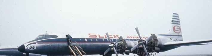 US Supplemental Air Carriers of the 1960s – A Pictorial History Slick Airways Canadair CL-44 Yukon N603SA early 1960s dupe.
