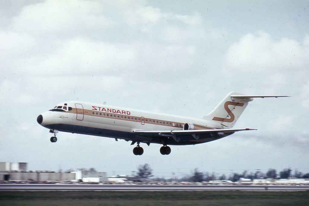 Standard Airways DC-9-15 N490SA departing Miami circa mid to late 1960s.