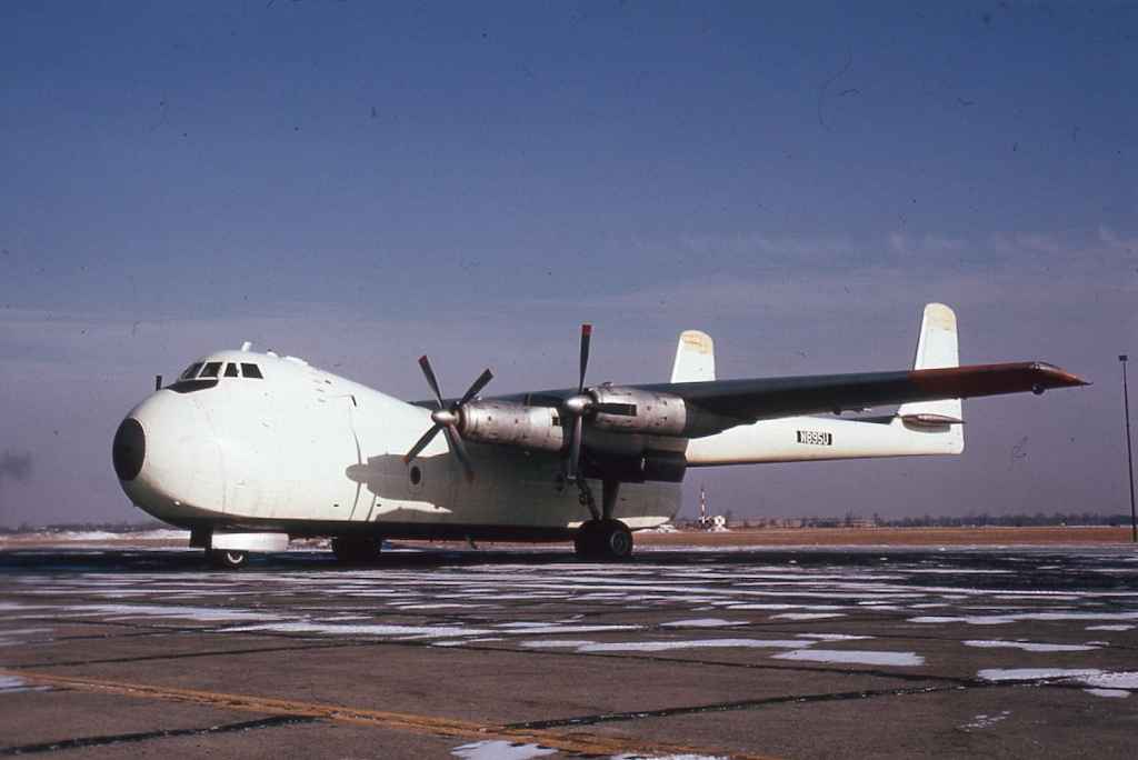 Universal Airlines Argosy N895U circa mid 1970s, possibly at Ypsilanti.