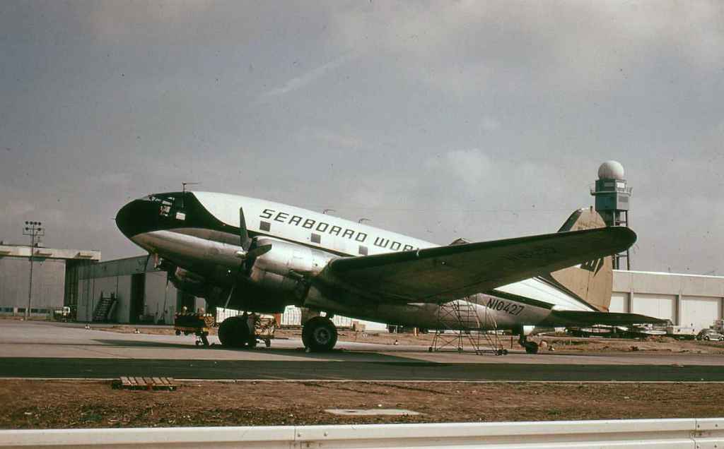 Seaboard World Airlines C-46 Commando N10427 circa mid 1960s.