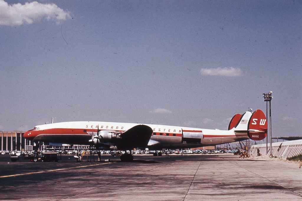 Seaboard Western Airlines L-1049 Constellation N1010C circa 1950s.