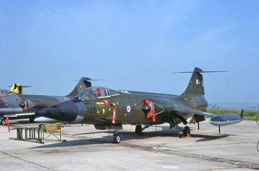 Canadian Armed Forces CF104 Starfighter 104785 at Cambrai, France June 1979.