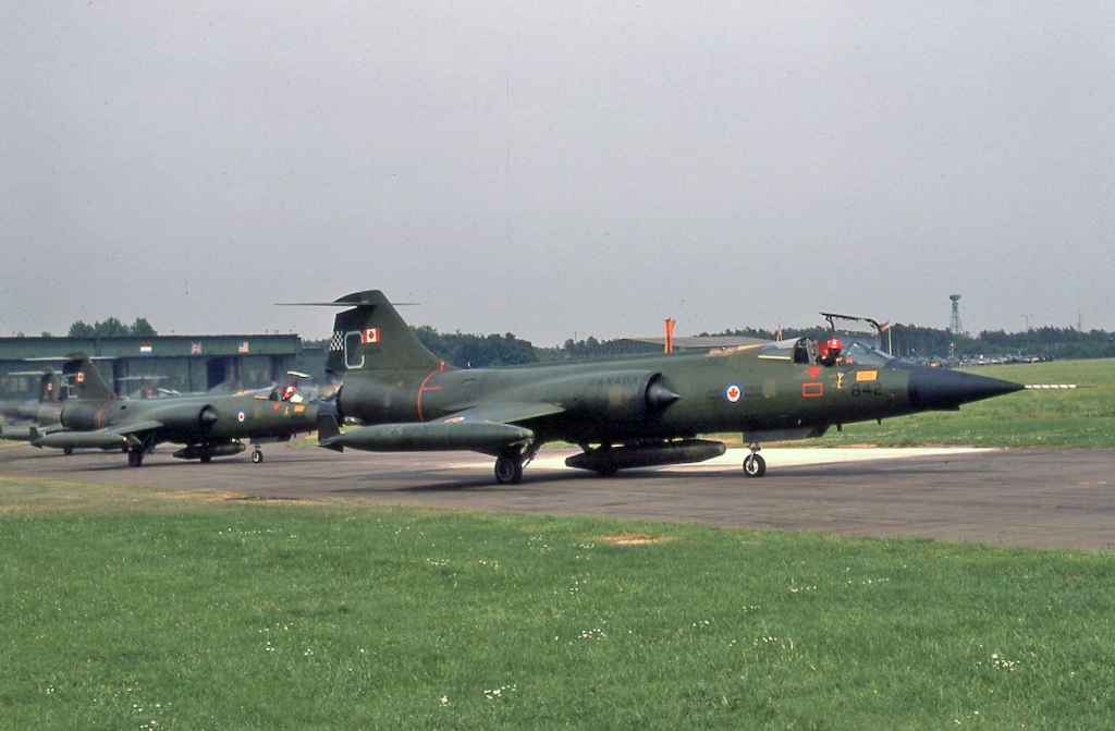 Canadian Armed Forces CF104 Starfighter 104842 1 CAG at the Tactical Air Meet at Wildenrath June 1978.