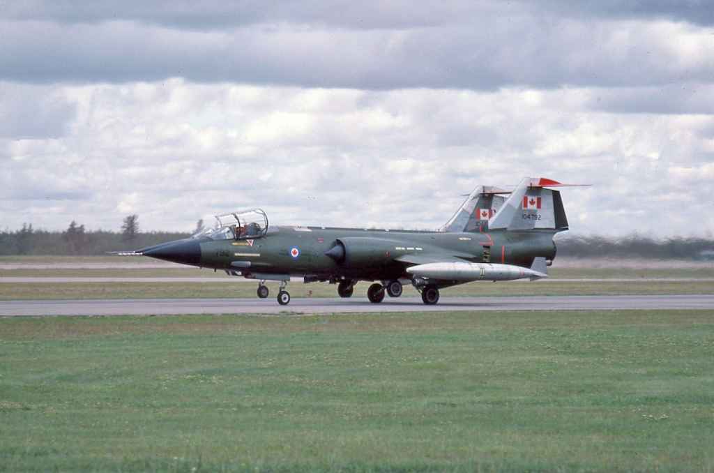 Canadian Armed Forces CF104 Starfighter 104792 possibly at Cold Lake in July 1976.