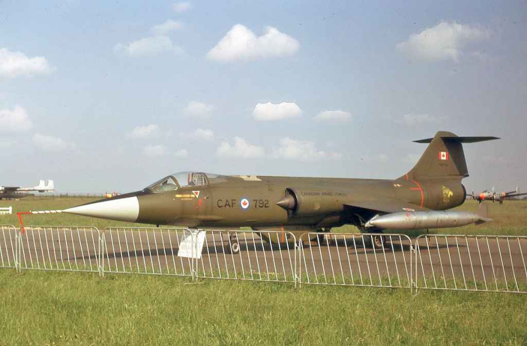Canadian Armed Force CF104 Starfighter 104792 at a European air display circa 1970s.
