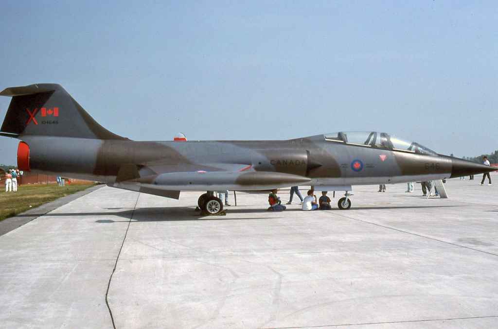 Canadian Armed Force CF104 Starfighter 104646 at CFB Trenton July 1992.