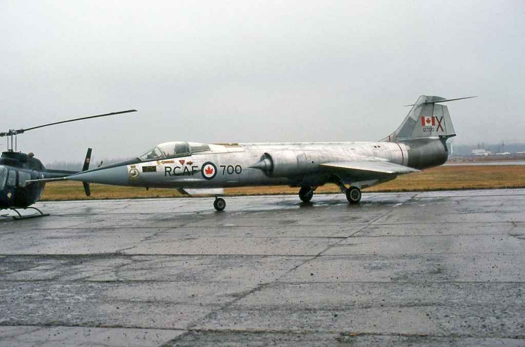 Canadian Armed Forces in RCAF markings CF104 Starfighter 104700 at Rockliffe in November 1981.