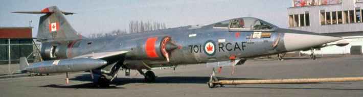 Canadian Armed Forces Lockheed CF-104 Starfighter 1960s-1990s – Photo History RCAF CF104 Starfighter 12701 taken at an unknown location in the 1960s.