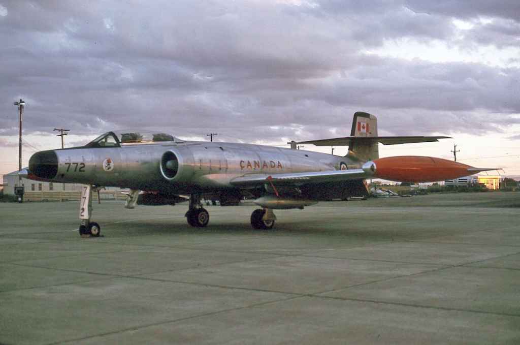Canadian Armed Forces CF100 100772 at Vancouver South Terminal June 1974.