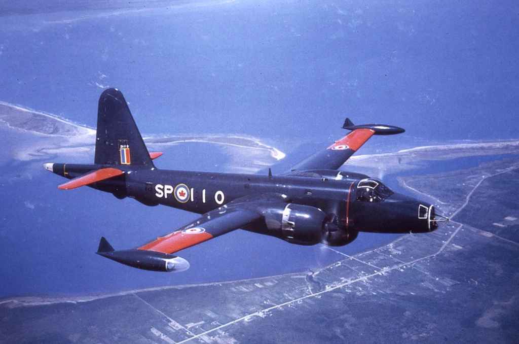 RCAF Lockheed P-2 Neptune 24110 seen air-to-air circa late 1950s.