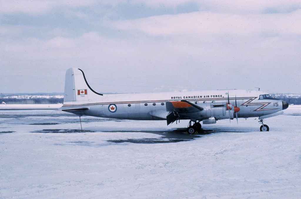 RCAF DC-4M2 Northstar probably withdrawn from use when this slide was taken in April 1969.
