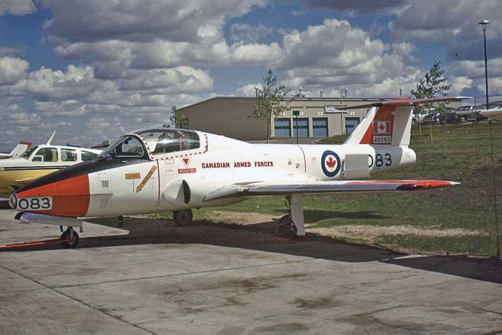 Canadian Armed Forces Canadair CL-41 Tutor 26083 seen at Calgary in 1969.