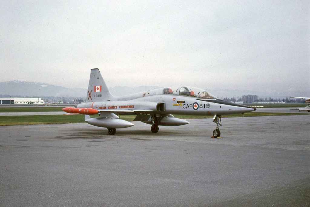 Canadian Armed Forces CF5 116819 from CFB Cold Lake at Vancouver March 1973.