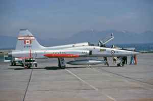Canadian Armed Forces CF5 116840 from CFB Cold Lake at Vancouver June 1975.
