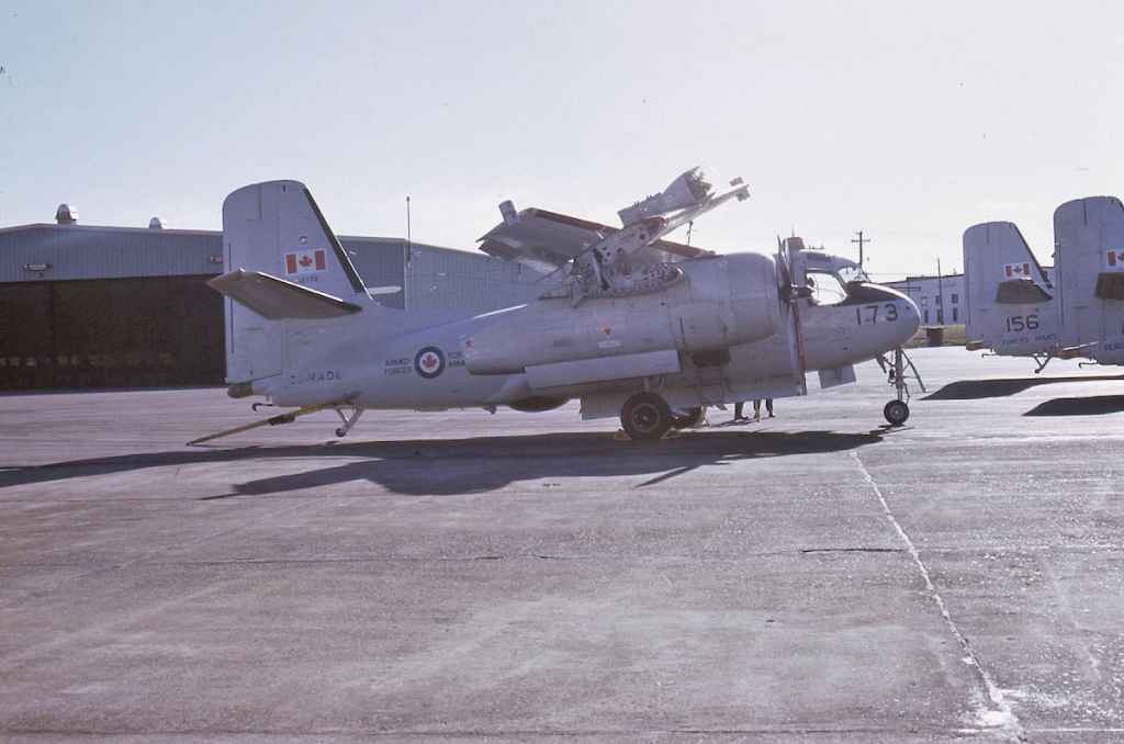 Canadian Armed Forces S2 Tracker 12173 at CFB Shearwater September 1973.