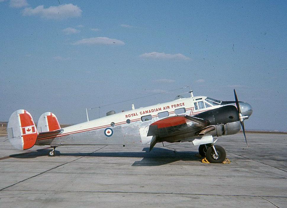 RCAF C-45 Beech 18 1234 at Calgary 1967.