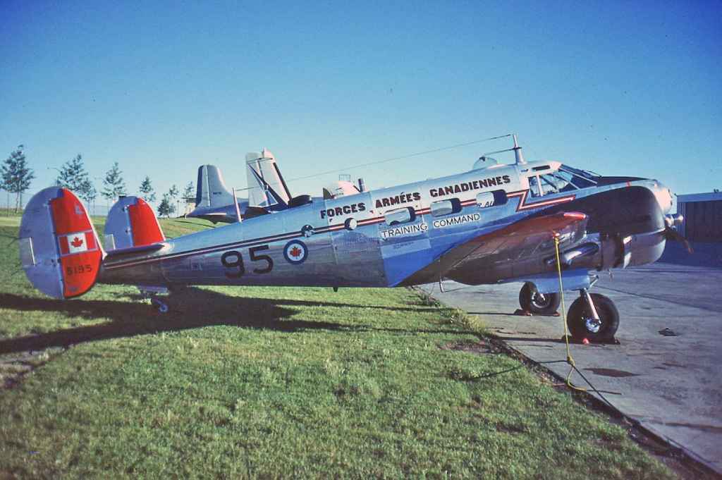 RCAF C-45 Beech 18 6195 at Calgary August 1969.