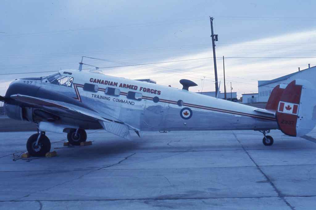 RCAF C-45 Beech 18 2337 possibly at Calgary late 1960s.