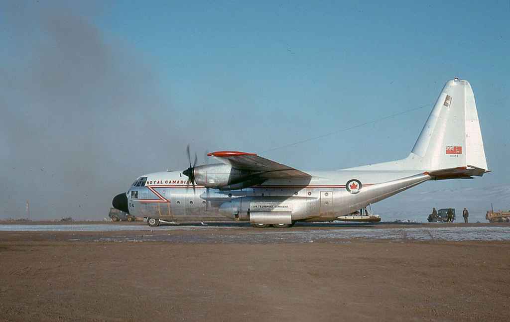 RCAF Royal Canadian Air Force C130 Hercules 10304 possibly at Calgary June 1961.