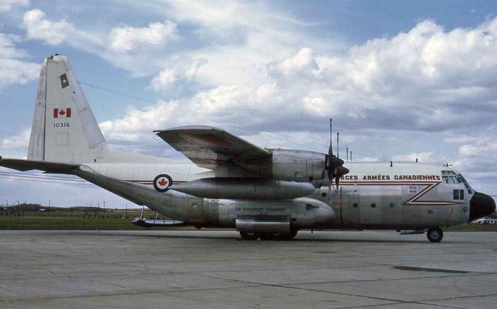Canadian Armed Forces C130 Hercules 10316 at Vancouver May 1969.