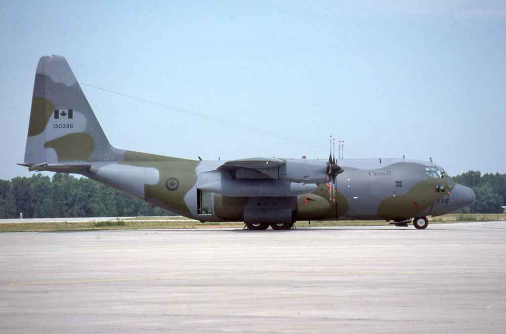 Canadian Armed Forces C130 Hercules 130336 at London August 1987.
