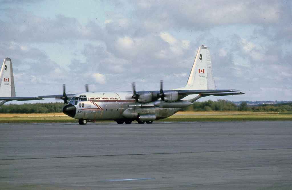Canadian Armed Forces C130 Hercules 130323 at CFB Namao September 1973