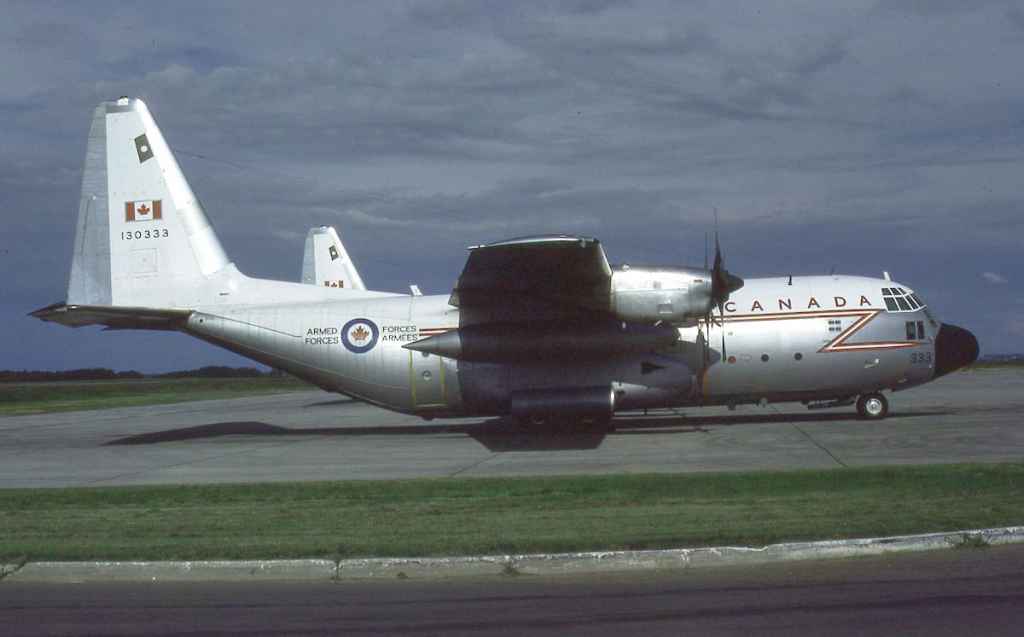 Canadian Armed Forces C130 Hercules 130333 at CFB Namao April 1977.