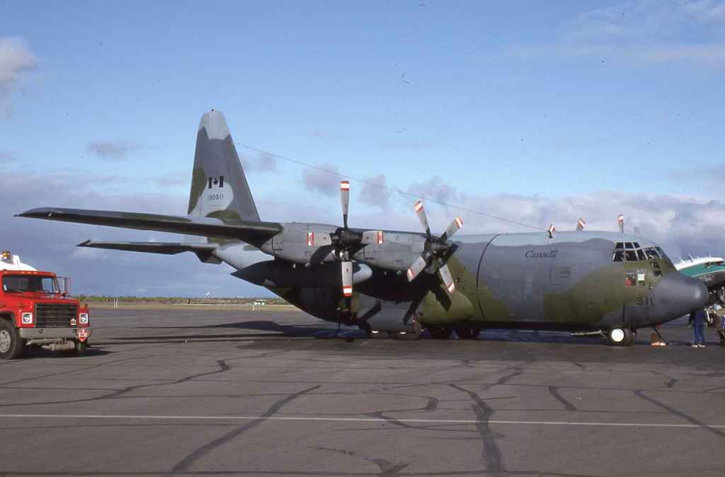 Canadian Armed Forces C130 Hercules 130311 at Yellowknife NWT SEP 3 1993 (Henry Tenby slide).