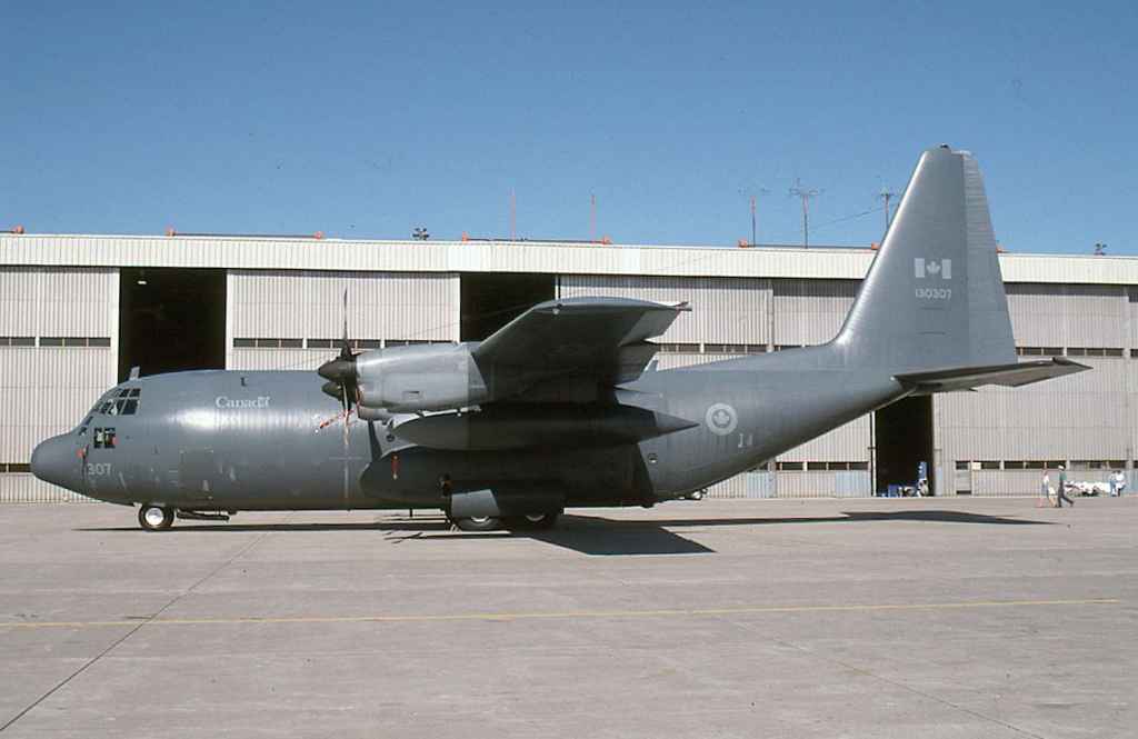 Canadian Armed Forces C130 Hercules 130307 CFB Trenton June 1996.