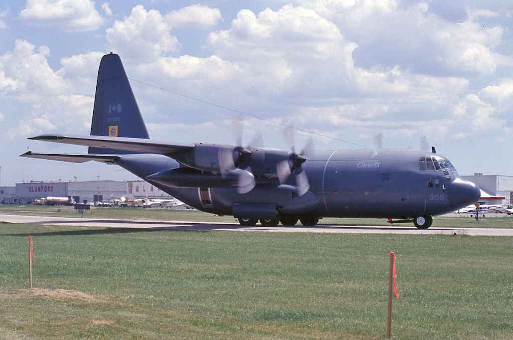 Canadian Armed Forces C130 Hercules 130305 CFB London June 1998.