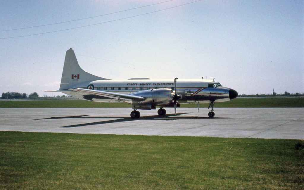 Canadian Armed Forces Canadair CC-109 Cosmopolitan 109160 at Vancouver May 1973.