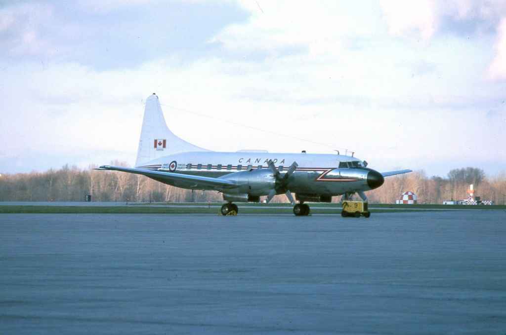 Canadian Armed Forces Canadair CC-109 Cosmopolitan 109156 at CFB Trenton November 1979.