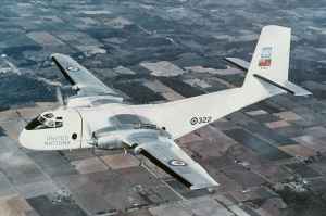 RCAF United Nations DHC-4 Caribou 5322 air-to-air circa late 1950s or early 1960s.