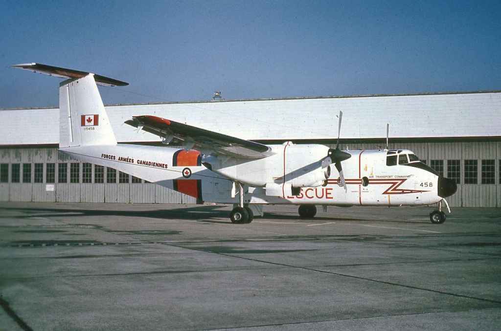 Canadian Armed Forces DHC-5 Buffalo 115458 at Vancouver circa 1971.