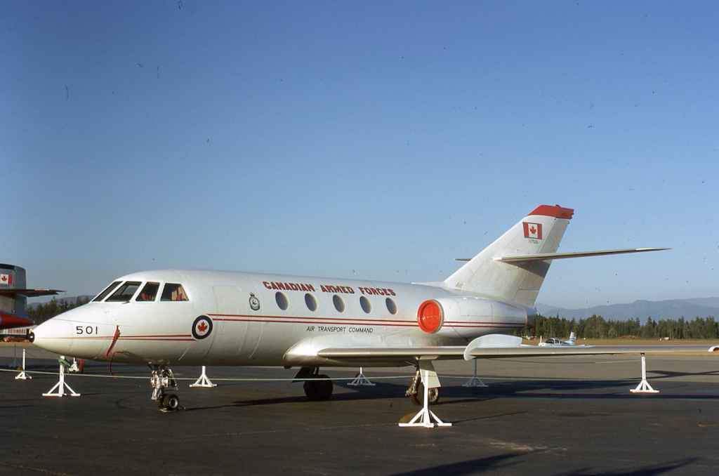 Canadian Armed Forces Air Transport Command Falcon 117501 at the Abbotsford Airshow August 1972.