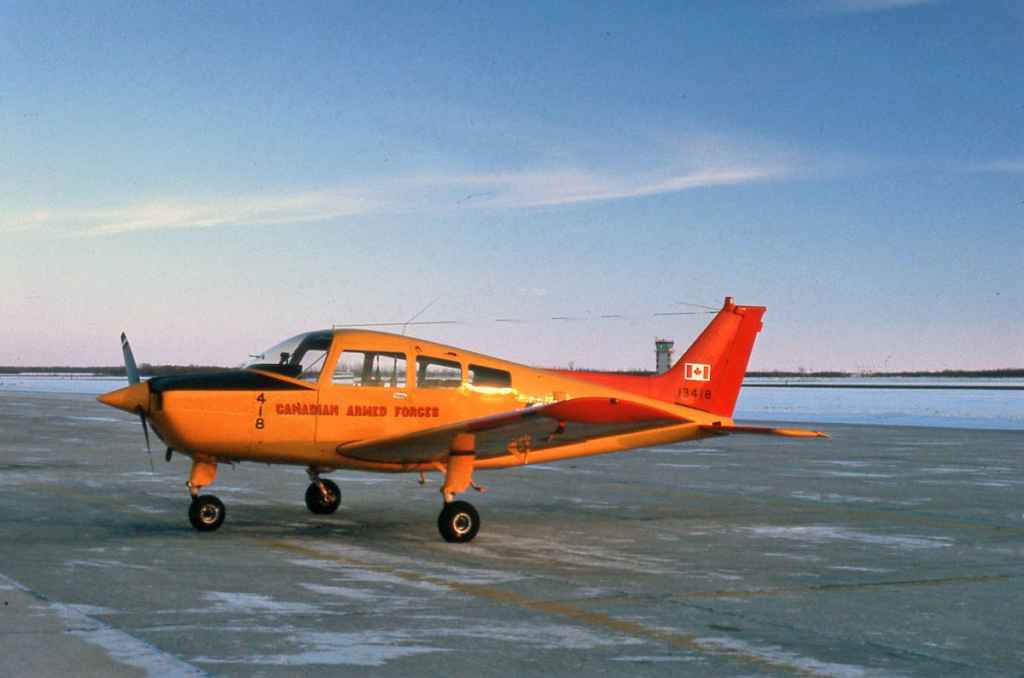 Canadian Armed Forces Beech Muskateer 13418 at CFB Cold Lake circa mid 1970s.