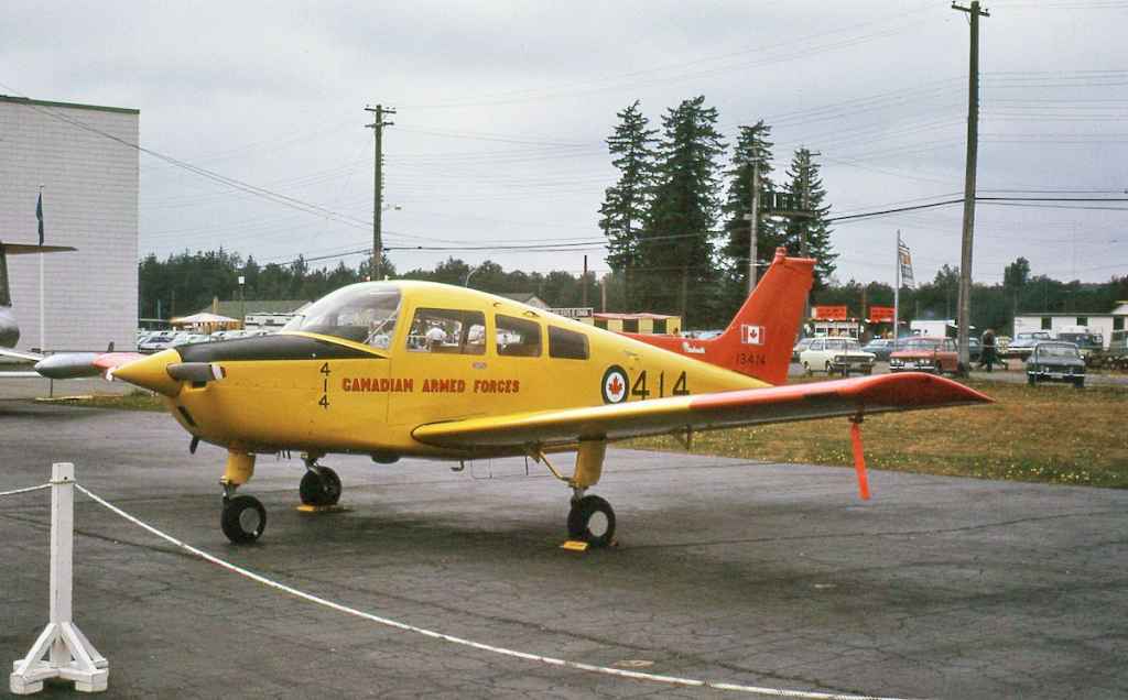 Canadian Armed Forces Beech Muskateer 13414 at the Abbotsford Airshow August 1970.
